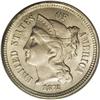 Image 1 : 1872 3CN MS66 PCGS. Delicate honey-gold patina adorns 
