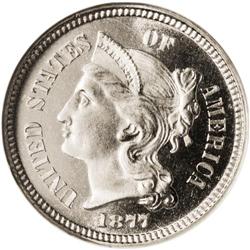 1877 3CN PR67 Cameo NGC. Breen 2437. Walter Breen (198 