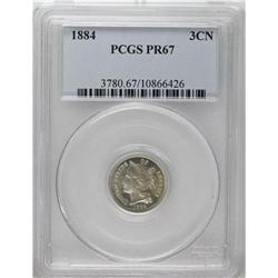 1884 3CN PR67 PCGS. An attractive late-date example th 