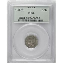 1887/6 3CN PR65 PCGS. The overdate is unmistakable onc 