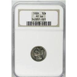 1889 3CN PR66 NGC. A solidly impressed piece with crea 
