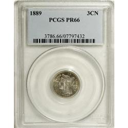 1889 3CN PR66 PCGS. A boldly struck and gleaming examp 