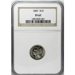 1889 3CN PR67 NGC. Modestly reflective with traces of 