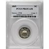 Image 3 : 1869 5C PR65 Cameo PCGS. A hint of golden-tan in the c 