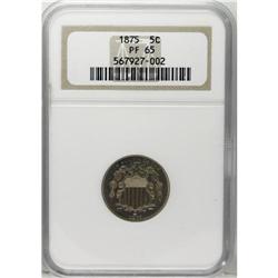 1875 5C PR65 NGC. An attractive Gem proof with evident 