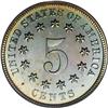 Image 2 : 1875 5C PR66 Cameo PCGS. Proofs of this date are fairl 