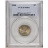 Image 1 : 1911 5C MS66 PCGS. Light golden patina with peach and 
