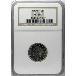 1899 5C PR66 NGC. A touch of champagne-toned haze appe 