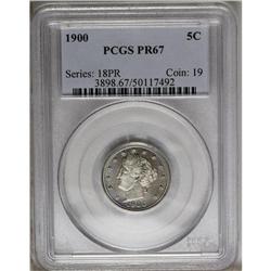 1900 5C PR67 PCGS. The design elements are well-define 