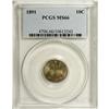 Image 1 : 1891 10C MS66 PCGS. A lovely example from the final ye 
