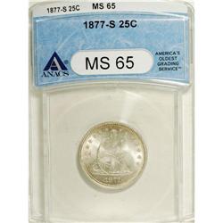 1877-S 25C MS65 ANACS. A suitably struck and frosty Ge 