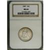 Image 1 : 1887 25C MS64 NGC. Light sun-gold and electric-blue to 