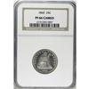 Image 3 : 1860 25C PR66 Cameo NGC. Type Two Obverse. Light orang 