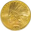 Image 1 : 1908 $10 Motto MS66 PCGS. Introduction of the new ten 