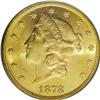Image 1 : 1878 $20 MS63 PCGS. Bright luster shines from the oran 