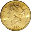 Image 1 : 1880-S $20 MS61 PCGS. Cartwheel luster sweeps the apri 