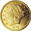 Image 1 : 1891 $20 AU58 Prooflike NGC. Extensively abraded but s 
