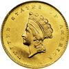 Image 1 : 1855 G$1 MS64 NGC. In 1854 it was decided by Mint offi 