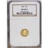 Image 3 : 1866 G$1 MS68 Prooflike NGC. Relatively few 1866 gold 