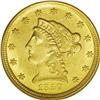 Image 1 : 1857-D $2 1/2 MS62 PCGS. Variety 20-M, the only known 