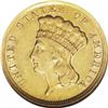Image 1 : 1854-D $3 AU50 NGC. Variety 1-A. Perhaps no other D-mi 