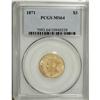 Image 3 : 1871 $3 MS64 PCGS. The never-popular three dollar deno 