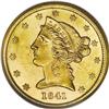 Image 1 : 1841 $5 MS64 NGC. This is a flashy yellow-gold near-Ge 