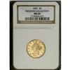 Image 3 : 1841 $5 MS64 NGC. This is a flashy yellow-gold near-Ge 