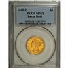 Image 3 : 1842-C $5 Large Date MS62 PCGS. Variety 5-C. Easily on 