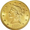 Image 1 : 1857-S $10 MS63 NGC. Ex: S.S. Central America. Writing 