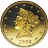 Image 1 : 1863 $10 PR65 Deep Cameo PCGS. A regal coin which is g 