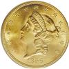 Image 1 : 1856-S $20 No Serif, Left S MS63 PCGS. When a ship beg 