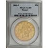Image 3 : 1861-S $20 Paquet AU50 PCGS. At a casual glance, few o 