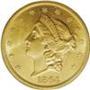 Image 1 : 1864 $20 MS61 PCGS. The symbolic thirteen stars on eac 