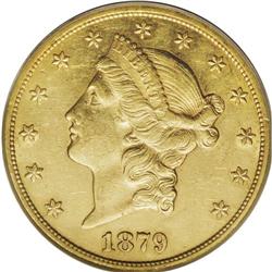 1879-CC $20 AU53 PCGS. We are fortunate in this auctio 