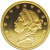 Image 1 : 1864 $20 PR64 Cameo NGC. In 1858--only one year after 