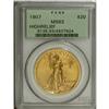 Image 3 : 1907 $20 High Relief, Wire Rim MS63 PCGS. The green la 