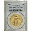 Image 3 : 1907 $20 High Relief, Wire Rim MS63 PCGS. According to 