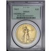 Image 3 : 1907 $20 High Relief, Wire Rim MS64 PCGS. A satiny and 