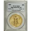 Image 3 : 1907 $20 High Relief, Flat Rim MS64 PCGS. Two varietie 
