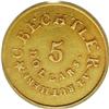 Image 2 : (1837-42) $5 C. Bechtler Five Dollar, 128G. 22C. AU50 
