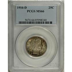 1916-D 25C MS66 PCGS. Highly lustrous beneath swirling 
