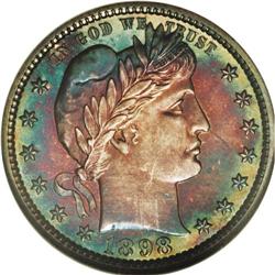 1898 25C PR67 Cameo NGC. For an unknown reason, the 18 