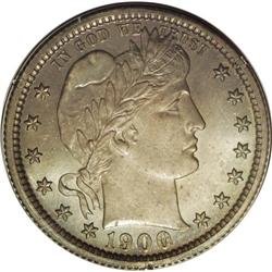 1900 25C PR66 PCGS. Dusky navy-blue and champagne-rose 