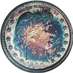 1900 25C PR67 NGC. Exquisite target toning in concentr 