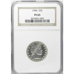 1904 25C PR65 NGC. Crisply defined devices and strong 