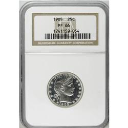 1905 25C PR66 NGC. Deeply reflective with modest contr 