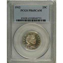 1912 25C PR65 Cameo PCGS. A splash of amber-russet gra 