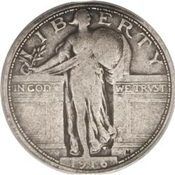 1916 25C VG10 PCGS. The competition to replace the Bar 