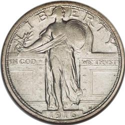 1916 25C --Cleaned--ANACS. XF40 Details. Pastel sky-blu 